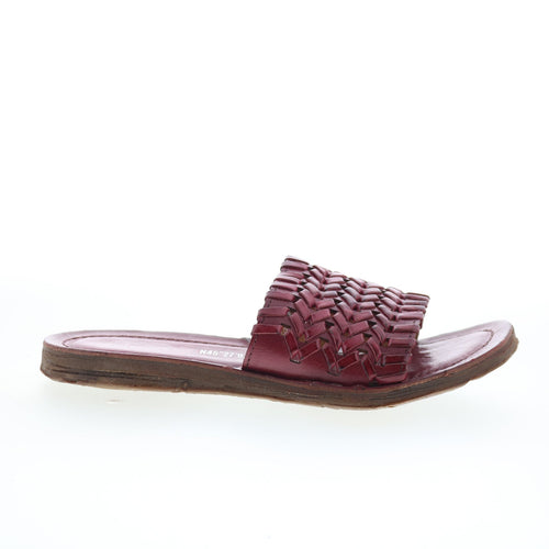 A.S. 98 Rex Womens Burgundy Leather Slip On Slides Sandals Shoes