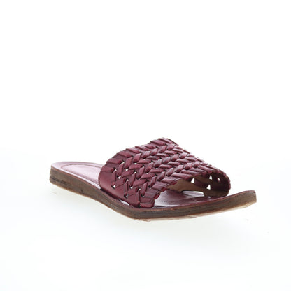 A.S. 98 Rex Womens Burgundy Leather Slip On Slides Sandals Shoes