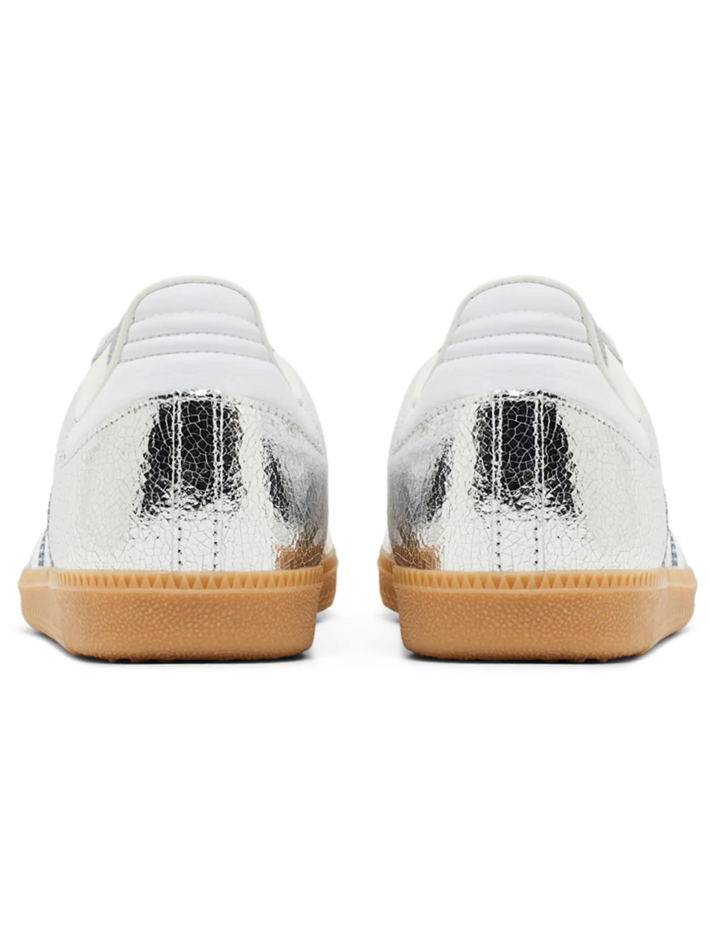 Adidas Originals Women's Cracked Leather Samba OG Sneakers, Silver, JR0035