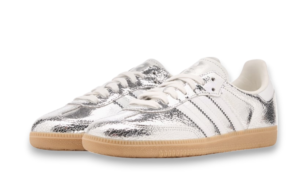 adidas Samba OG Silver Metallic Cracked Leather