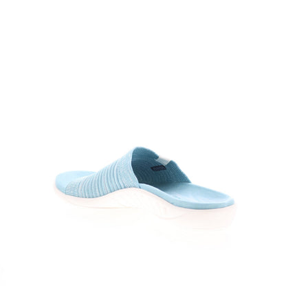 Spenco Odessa Fauna SP1245AQU Womens Blue Canvas Slides Sandals Shoes