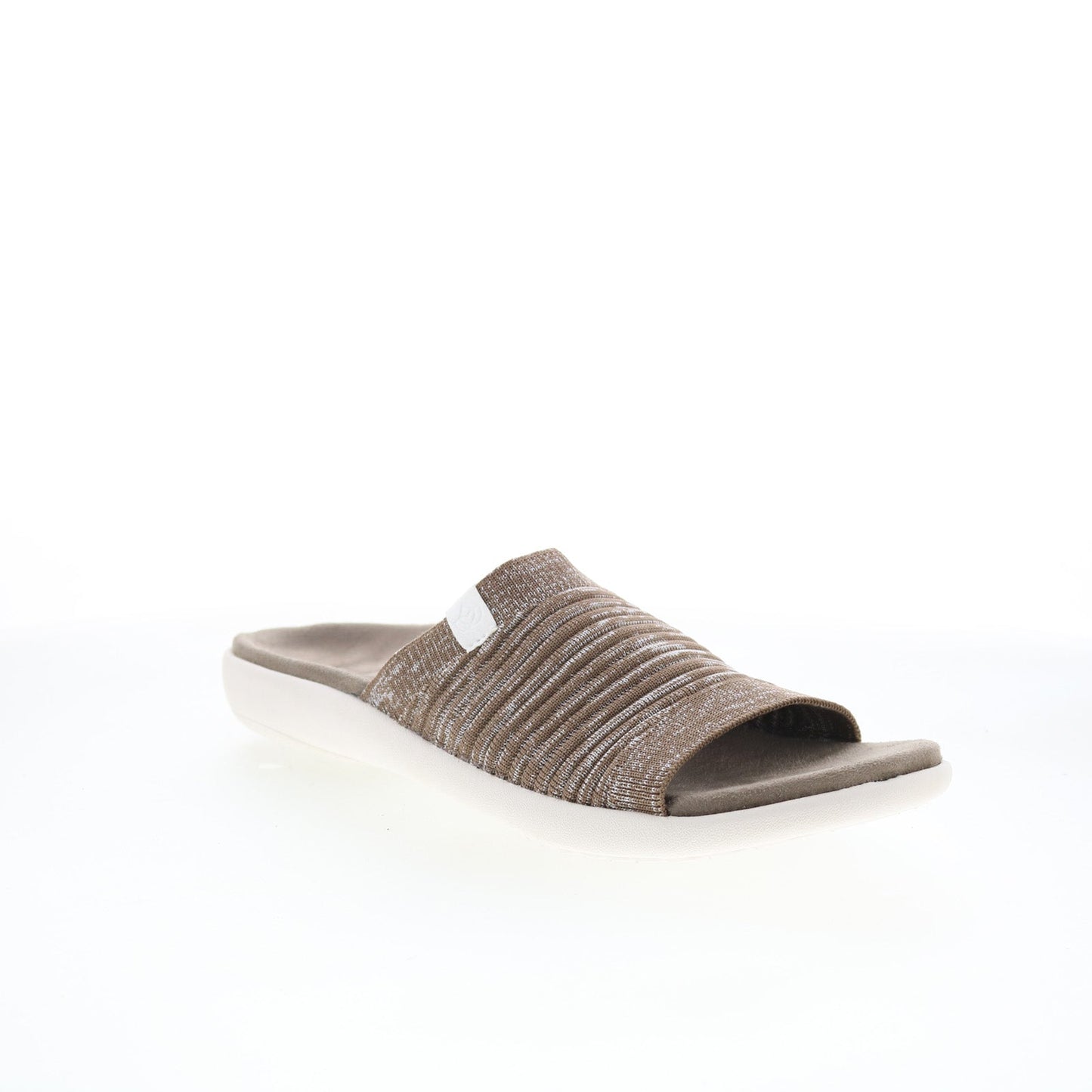 Spenco Odessa Fauna SP1245SHI Womens Brown Canvas Slides Sandals Shoes