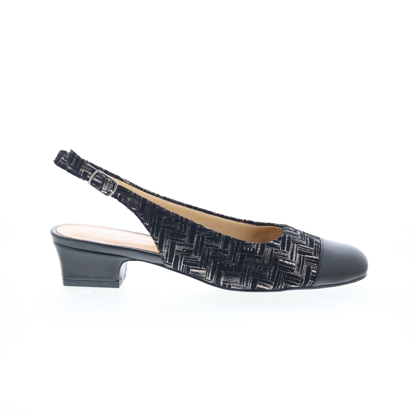 Trotters Dea T7001-013 Womens Black Extra Wide Slingback Heels Shoes