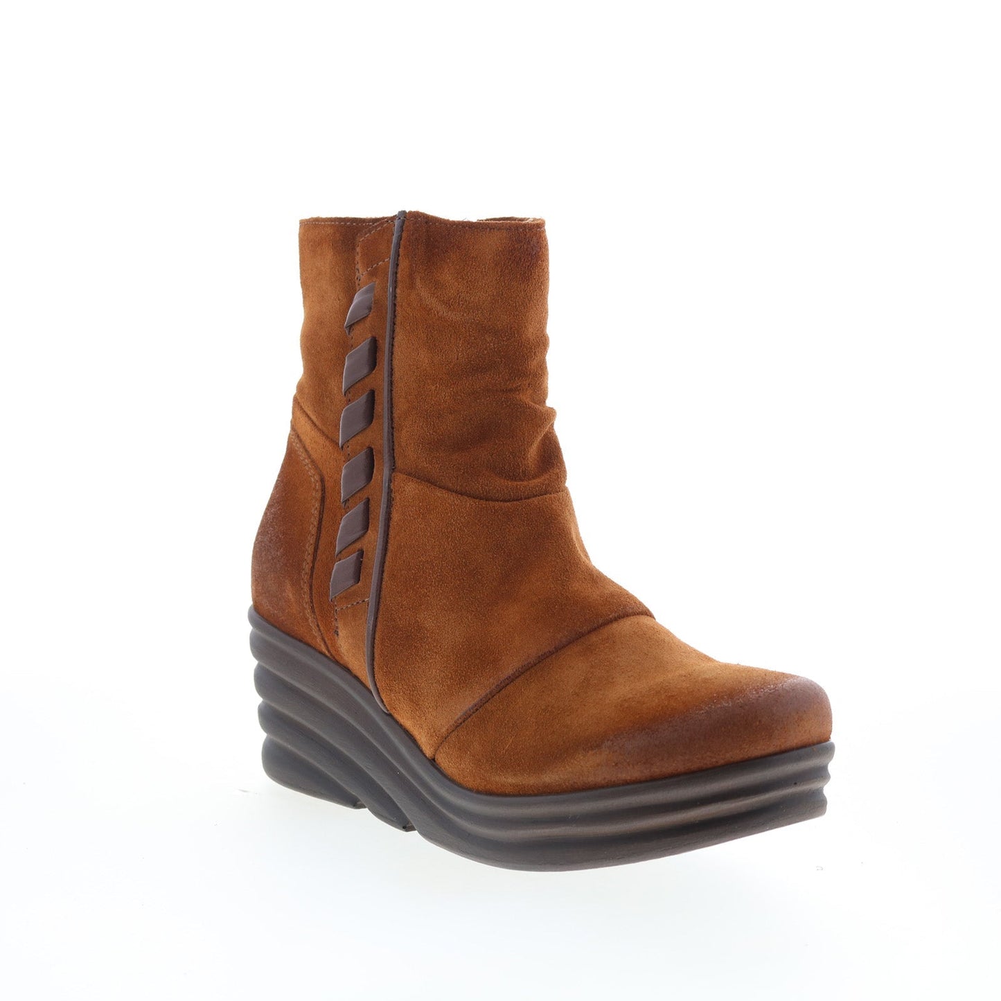 Miz Mooz Zola Womens Brown Suede Zipper Ankle & Booties Boots